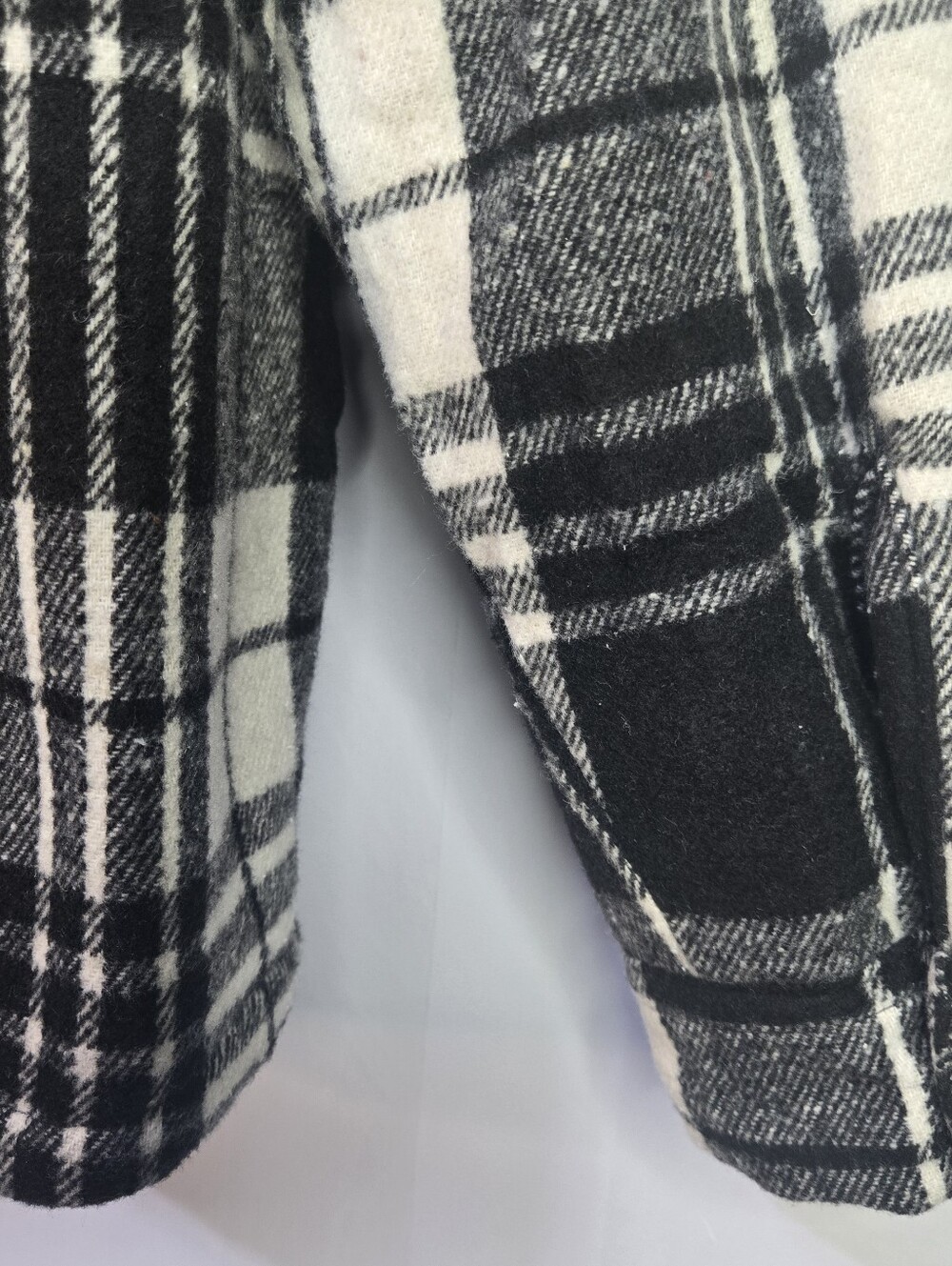 G Gradual Men Size XXL Hooded Zip Up B&W Plaid Flannel Sherpa Lined Jacket, NWT - Picture 8 of 10